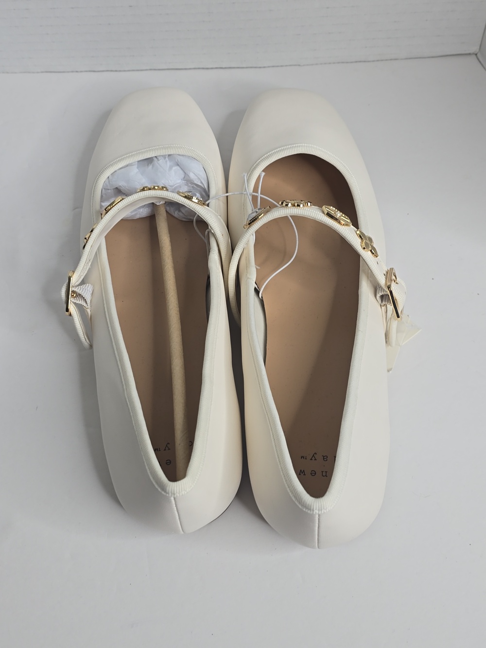 Women's White Mary Jane Jewel Flats Nwt A New Day Size 11 - Picture 5 of 9
